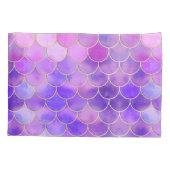 Ultra Violet & Gold Mermaid Scale Patroon Kussensloop (Achterkant)