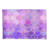 Ultra Violet & Gold Mermaid Scale Patroon Kussensloop (Voorkant)