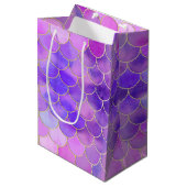 Ultra Violet & Gold Mermaid Scale Patroon Medium Cadeauzakje (Voorkant Gekanteld)