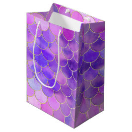 Ultra Violet & Gold Mermaid Scale Patroon Medium Cadeauzakje