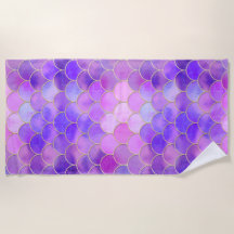 Ultra Violet & Gold Mermaid Scale Patroon