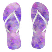Ultra Violet & Gold Mermaid Scale Patroon Teenslippers (Voetbed)