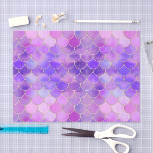 Ultra Violet & Gold Mermaid Scale Patroon Tissuepapier (Craft)