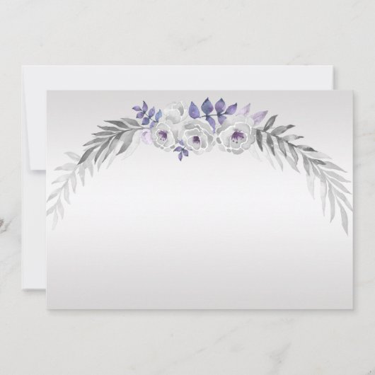 Ultra Violet Grijs Zilver Bloemen Foto Dank u Bedankkaart (Achterkant)