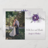 Ultra Violet Grijs Zilver Bloemen Foto Dank u Bedankkaart (Voorkant / Achterkant)