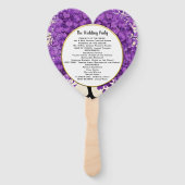 Ultra Violet Heart Leaf Boom Huwelijksprogramma Handwaaier (Achterkant)