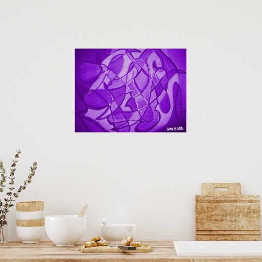 Ultra Violet hedendaagse Abstracte kunst Poster (Keuken)