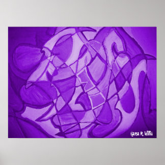Ultra Violet hedendaagse Abstracte kunst Poster