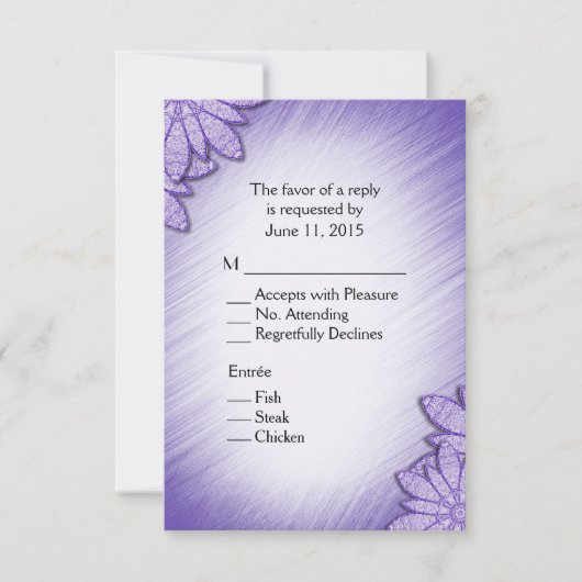 Ultra Violet Hue Floral RSVP met boomselectie Kaart (Voorkant)