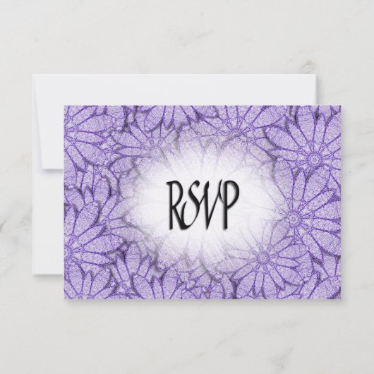 Ultra Violet Hue Floral RSVP met boomselectie Kaart (Achterkant)