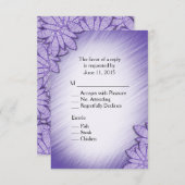 Ultra Violet Hue Floral RSVP met boomselectie Kaart (Voorkant / Achterkant)