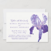 Ultra violet Iris botanic art bruiloft Kaart (Voorkant)
