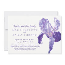Ultra violet Iris botanic art bruiloft