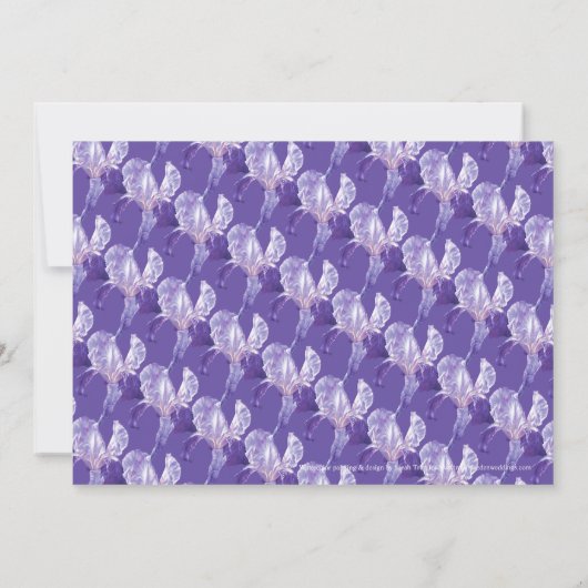 Ultra violet Iris botanic art bruiloft Kaart (Achterkant)