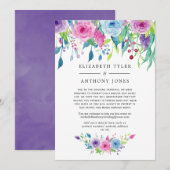 Ultra Violet kleur combo bloem gereduceerde gastli Aankondiging (Voorkant / Achterkant)