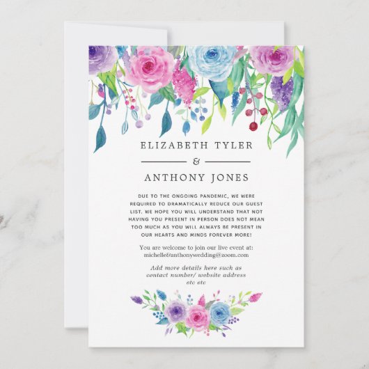 Ultra Violet kleurcombinatie bloemige verkleinde g Aankondiging (Voorkant)