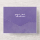 Ultra Violet kleurencombo Floral Wedding All In One Uitnodiging (Achterkant)