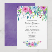 Ultra Violet kleurencombo Waterverf Floral Wedding