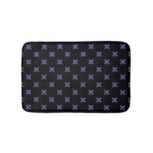Ultra violet kruisstift op zwart badmat (Voorkant)