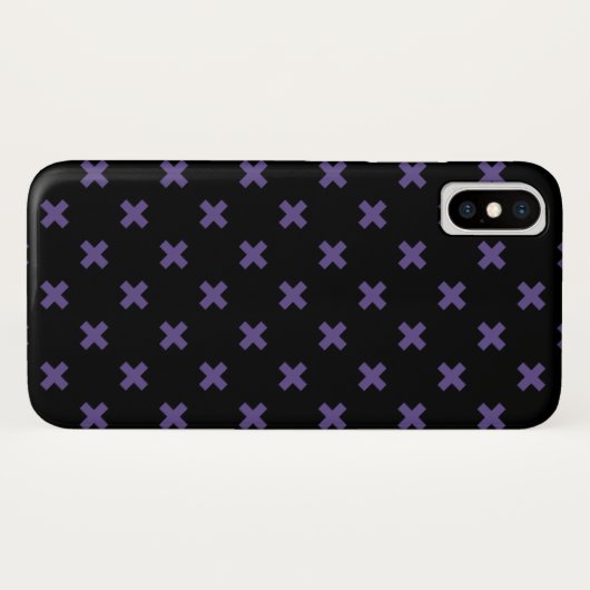 Ultra violet kruisstift op zwart Case-Mate iPhone case (Achterkant (horizontaal))