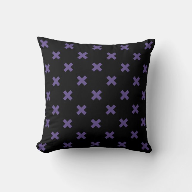 Ultra violet kruisstift op zwart kussen (Voorkant)