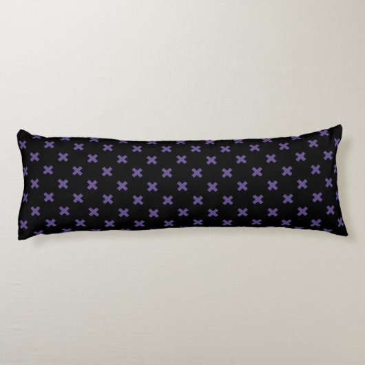 Ultra violet kruisstift op zwart lichaamskussen (Achterkant)