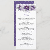 Ultra Violet Lavendel Grijs Waterverf Bloemen Menu (Voorkant / Achterkant)