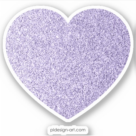 Ultra violet licht paars glitter spaart hart sticker (Voorkant)