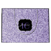 Ultra violet licht paars glitter sparkle Sweet 16 Groot Cadeauzakje (Voorkant)