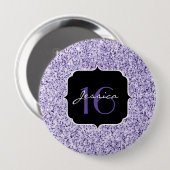 Ultra violet licht paars glitter sparkle Sweet 16 Ronde Button 4,0 Cm (Voorkant /achterkant)