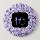 Ultra violet licht paars glitter sparkle Sweet 16 Ronde Button 4,0 Cm (Voorkant)