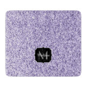 Ultra violet licht paarse glitters glans Monogram Snijplank (Voorkant)