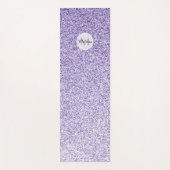 Ultra violet licht paarse glitters glans Monogram Yogamat (Voorkant)