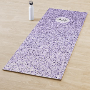 Ultra violet licht paarse glitters glans Monogram Yogamat