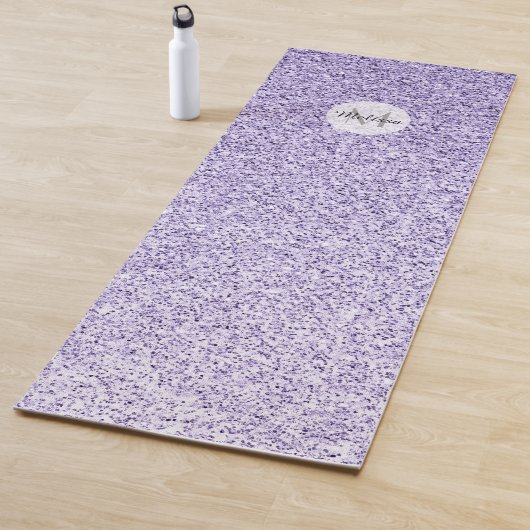 Ultra violet licht paarse glitters glans Monogram Yogamat (In situ)
