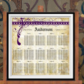 Ultra Violet Medieval Renaissance Seating Chart Poster