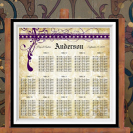 Ultra Violet Medieval Renaissance Seating Chart Poster