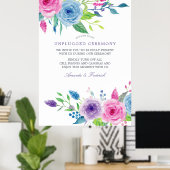 Ultra Violet Mix Floral Wedding Unplugged Ceremoni Poster (Thuiskantoor)