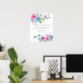 Ultra Violet Mix Watercolor Bloemen Bruiloft Zitpl Poster (Thuiskantoor)