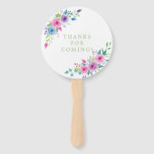 Ultra Violet Mix Waterverf Bloemen bruiloft gunst Handwaaier (Achterkant)