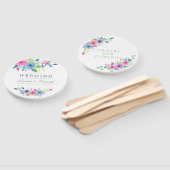 Ultra Violet Mix Waterverf Bloemen bruiloft gunst Handwaaier (Niet-gemonteerd)