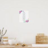 Ultra Violet Mix Waterverf Bloemen Bruiloftsmenu Poster (Keuken)