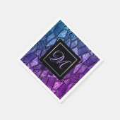Ultra Violet Mosaic Glass Monogram Paper Napkins Servet (Hoek)