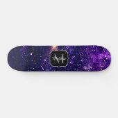 Ultra violet paars abstract sterrenstelsel Monogra Persoonlijk Skateboard (Horizontaal)