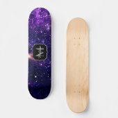Ultra violet paars abstract sterrenstelsel Monogra Persoonlijk Skateboard (Voorkant)