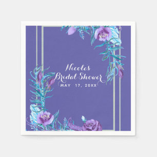 Ultra Violet Paars & Aqua Bloemrijke Chic Servetten