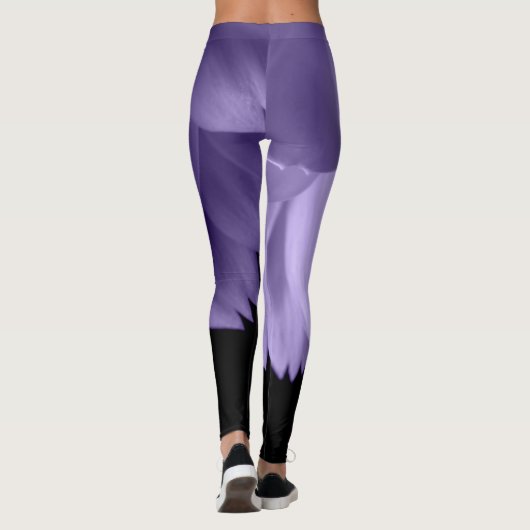 Ultra violet paars bloemblad zwart leggings (Achterkant)