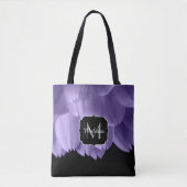Ultra violet paars bloemblad zwart tote bag (Voorkant)