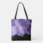 Ultra violet paars bloemblad zwart tote bag (Achterkant)