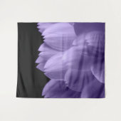 Ultra violet paars bloemblad zwart wandkleed (Voorkant (horizontaal))
